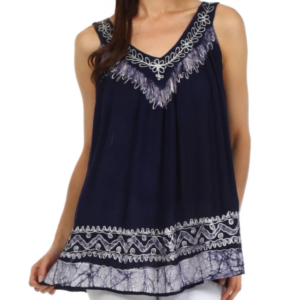 Sakkas Paradise Embroidered Blouse, OS